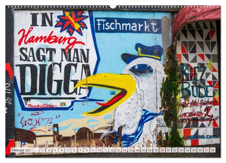 Produktbild: Buntes Hamburg (Wandkalender 2027 DIN A2 quer), CALVENDO Monatskalender