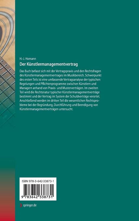 Produktbild: Der K&uuml;nstlermanagementvertrag