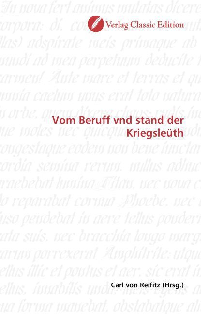 Produktbild: Vom Beruff vnd stand der Kriegsle&uuml;th