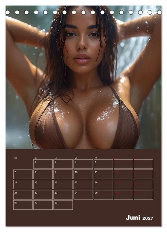 Produktbild: Latina Bikini Kalender: Glamour&ouml;se KI-Kunst mit hei&szlig;en Latina Models (Tischkalender 2027 DIN A5 hoch), CALVENDO Monatskalender