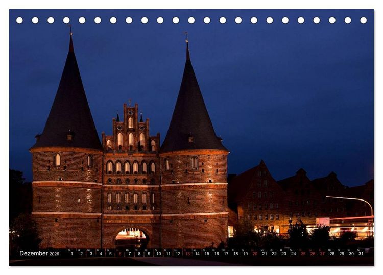 Produktbild: Ostseeperle L&uuml;beck (Tischkalender 2026 DIN A5 quer), CALVENDO Monatskalender