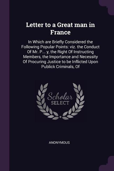 Produktbild: Letter to a Great man in France