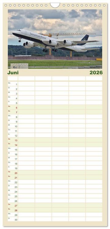 Produktbild: Familienplaner 2026 - Flugzeuge aller Art mit 5 Spalten (Wandkalender, 21 x 45 cm) CALVENDO