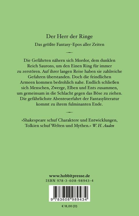 Produktbild: Der Herr der Ringe. Bd. 3 - Die R&uuml;ckkehr des K&ouml;nigs (Der Herr der Ringe. Ausgabe in neuer &Uuml;bersetzung und Rechtschreibung, Bd. 3)