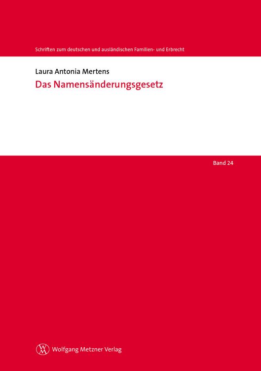 Produktbild: Das Namens&auml;nderungsgesetz