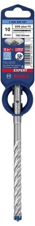 Produktbild: Bosch Accessories EXPERT SDS plus-7X 2608900097 Hammerbohrer 1 St&uuml;ck 10 mm Gesamtl&auml;nge 165 mm SDS-Plus 1 St.