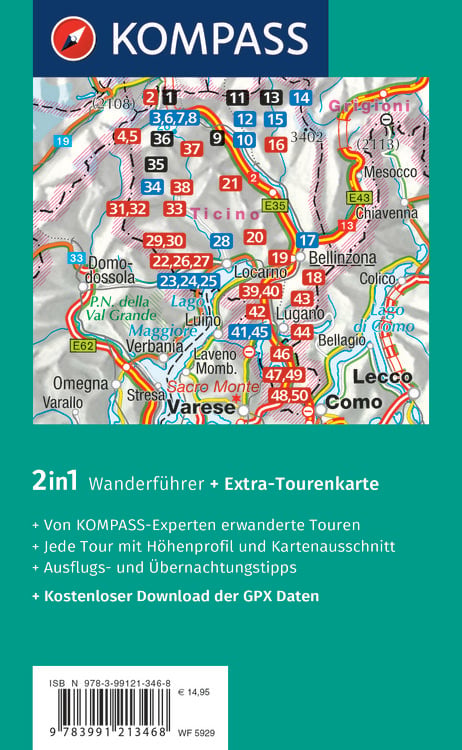 Produktbild: KOMPASS Wanderf&uuml;hrer Tessin, 50 Touren