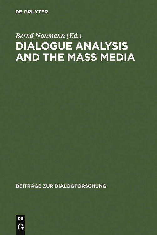 Produktbild: Dialogue Analysis and the Mass Media