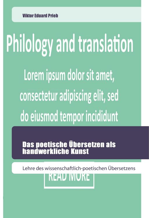 Produktbild: Prieb, V: Das poetische &Uuml;bersetzen als handwerkliche Kunst
