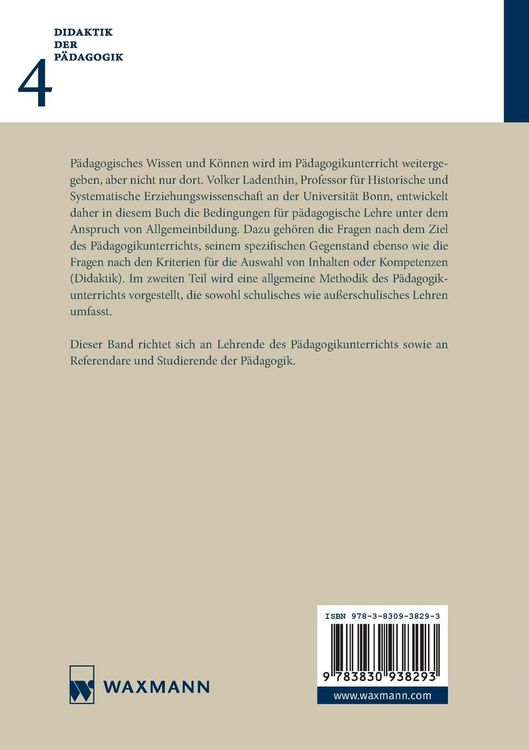 Produktbild: Didaktik und Methodik des P&auml;dagogikunterrichts