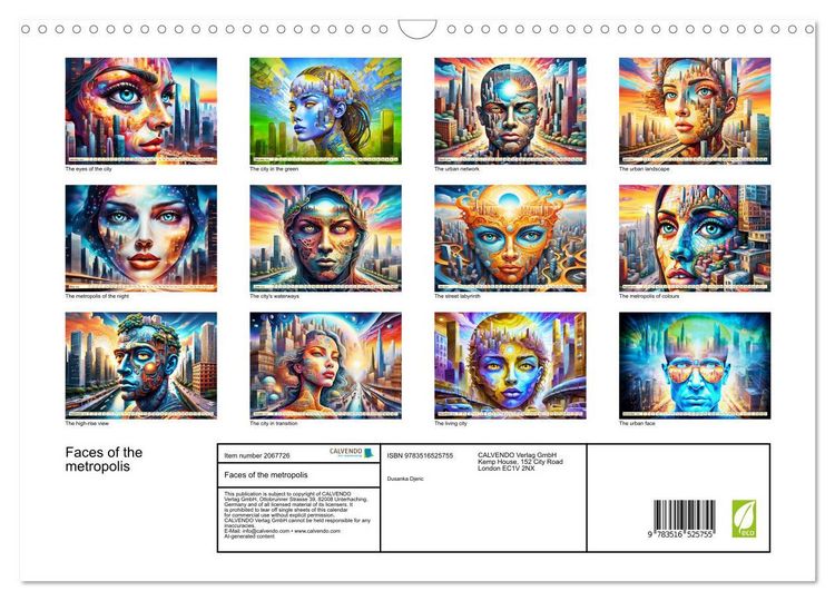 Produktbild: Faces of the metropolis (Wall Calendar 2026 DIN A3 landscape), CALVENDO 12 Month Wall Calendar