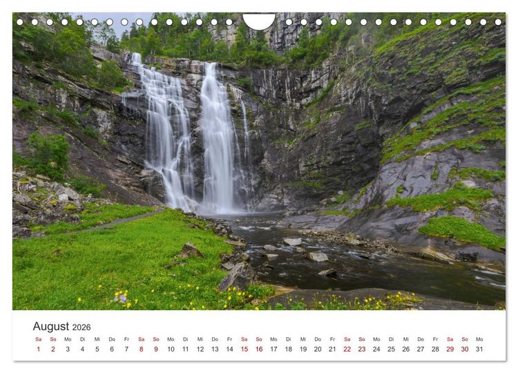 Produktbild: Wasserf&auml;lle in Norwegen (Wandkalender 2026 DIN A4 quer), CALVENDO Monatskalender
