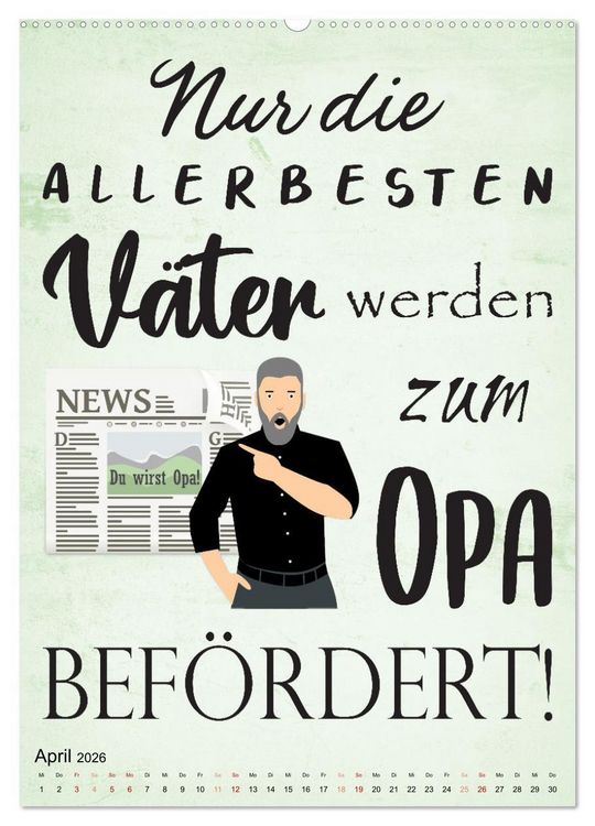Produktbild: Opa ist der Coolste (Wandkalender 2026 DIN A2 hoch), CALVENDO Monatskalender