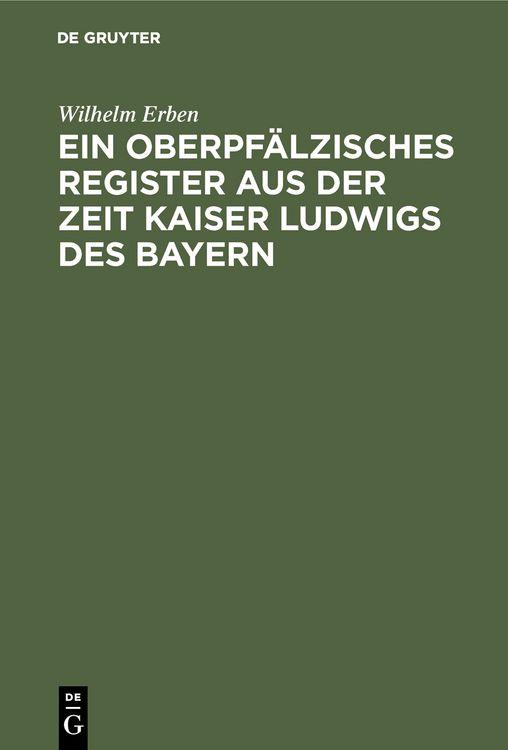 Produktbild: Ein oberpf&auml;lzisches Register aus der Zeit Kaiser Ludwigs des Bayern