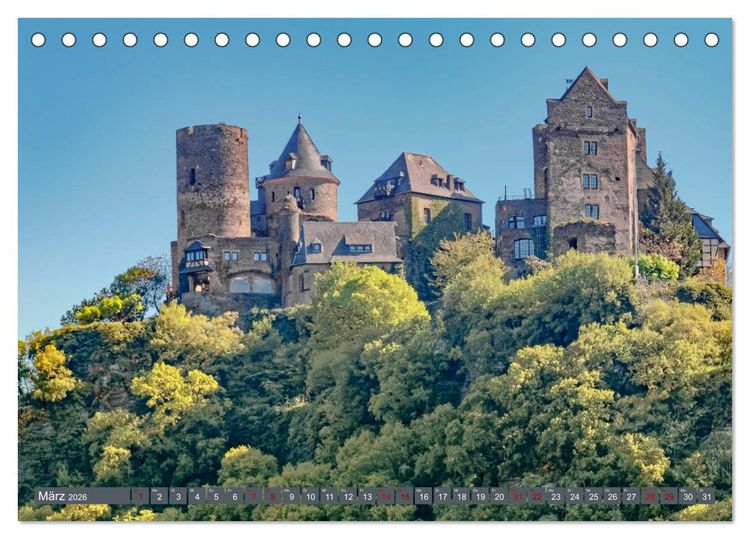 Produktbild: Burgen der Rheinromantik (Tischkalender 2026 DIN A5 quer), CALVENDO Monatskalender
