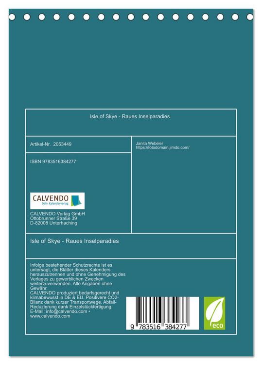 Produktbild: Isle of Skye - Raues Inselparadies (Tischkalender 2026 DIN A5 hoch), CALVENDO Monatskalender