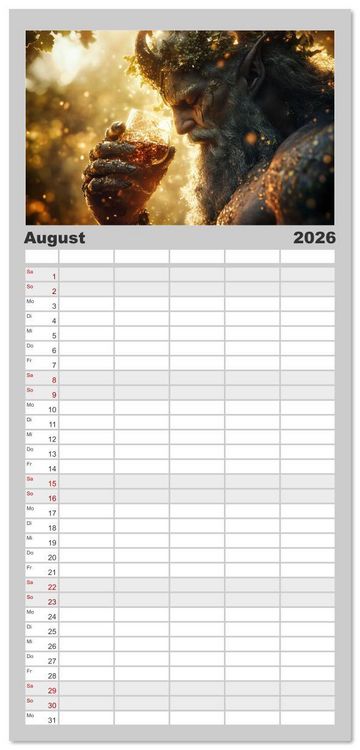 Produktbild: Familienplaner 2026 - G&ouml;tterfunken mit 5 Spalten (Wandkalender, 21 x 45 cm) CALVENDO