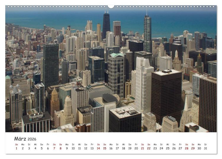 Produktbild: beeindruckendes Chicago (hochwertiger Premium Wandkalender 2026 DIN A2 quer), Kunstdruck in Hochglanz