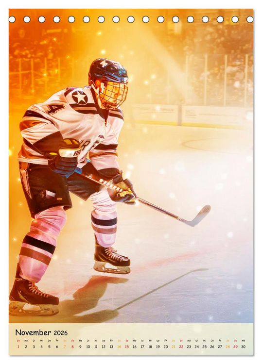 Produktbild: Eishockey Leidenschaft (Tischkalender 2026 DIN A5 hoch), CALVENDO Monatskalender