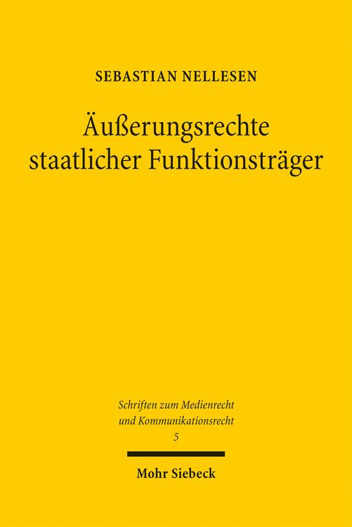 Produktbild: &Auml;u&szlig;erungsrechte staatlicher Funktionstr&auml;ger