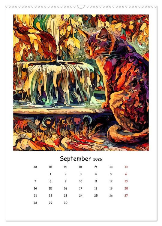 Produktbild: Jugendstil Katzen (hochwertiger Premium Wandkalender 2026 DIN A2 hoch), Kunstdruck in Hochglanz