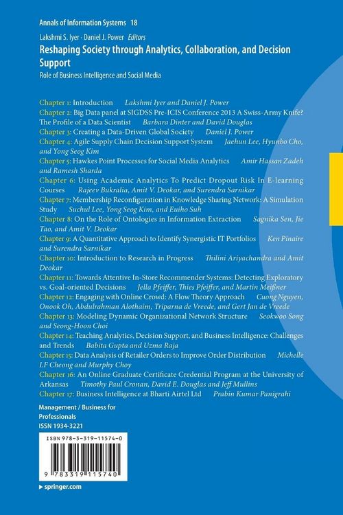 Produktbild: Reshaping Society through Analytics, Collaboration, and Decision Support
