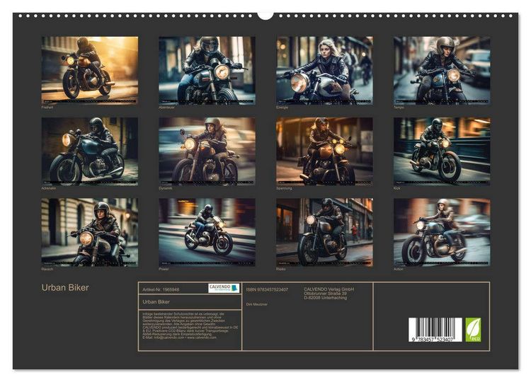 Produktbild: Urban Biker (hochwertiger Premium Wandkalender 2026 DIN A2 quer), Kunstdruck in Hochglanz