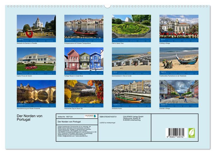 Produktbild: Der Norden von Portugal (hochwertiger Premium Wandkalender 2026 DIN A2 quer), Kunstdruck in Hochglanz