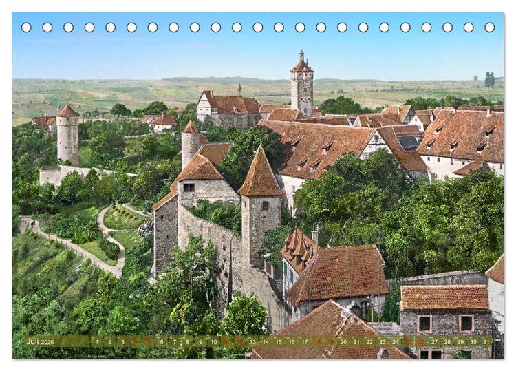 Produktbild: Rothenburg ob der Tauber um das Jahr 1900 &ndash; Fotos neu koloriert (Tischkalender 2026 DIN A5 quer), CALVENDO Monatskalender