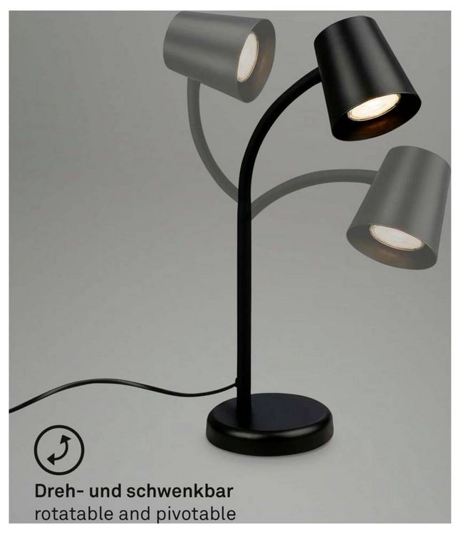 Produktbild: Briloner SKRIVA 7476015 Tischlampe GU10 9W Schwarz