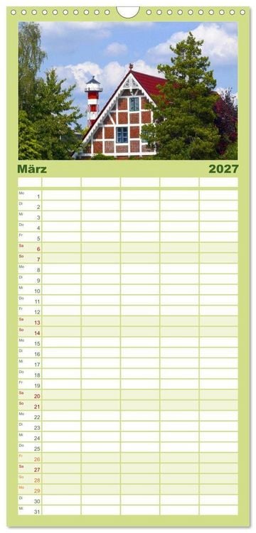 Produktbild: Familienplaner 2027 - Wundersch&ouml;nes "Altes Land" mit 5 Spalten (Wandkalender, 21 x 45 cm) CALVENDO