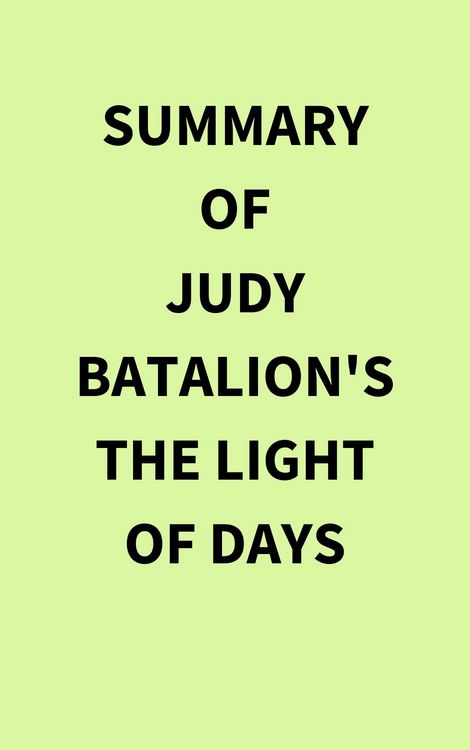 Produktbild: Summary of Judy Batalion's The Light of Days