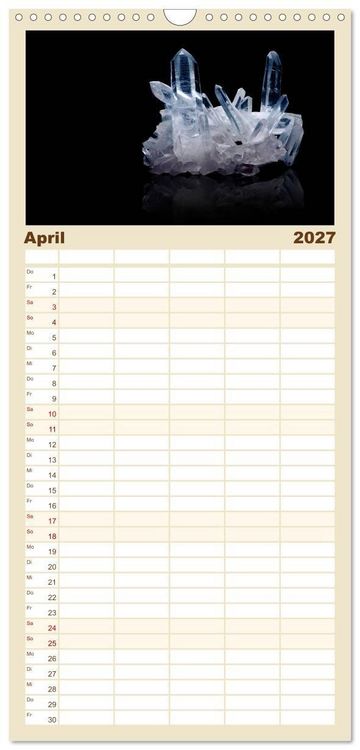 Produktbild: Familienplaner 2027 - MINERALIEN designed by nature mit 5 Spalten (Wandkalender, 21 x 45 cm) CALVENDO
