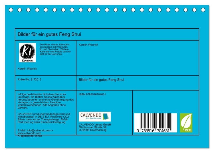 Produktbild: Bilder f&uuml;r ein gutes Feng Shui (Tischkalender 2026 DIN A5 quer), CALVENDO Monatskalender
