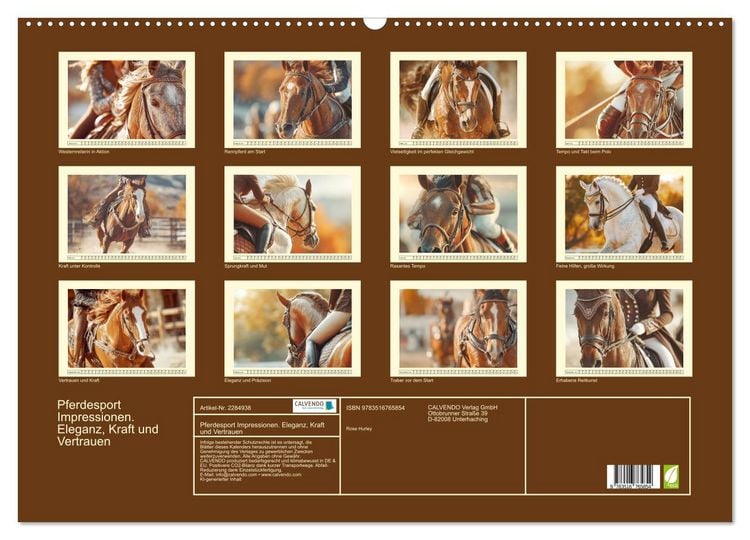 Produktbild: Pferdesport Impressionen. Eleganz, Kraft und Vertrauen (Wandkalender 2027 DIN A2 quer), CALVENDO Monatskalender