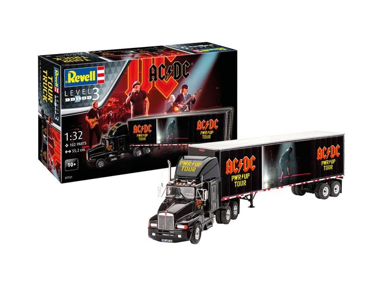 Produktbild: Revell 07731 AC/DC Tour Truck & Trailer &bdquo;Power Up&ldquo; Truckmodell Bausatz 1:32