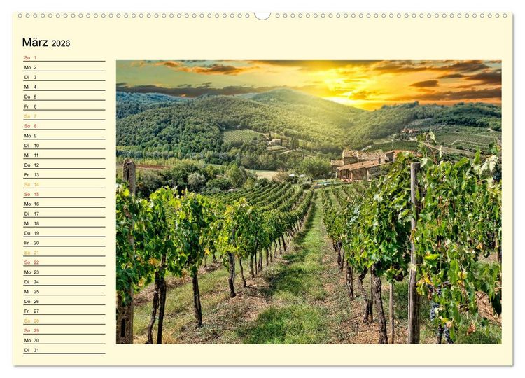 Produktbild: B&uuml;hne frei f&uuml;r die Toskana (hochwertiger Premium Wandkalender 2026 DIN A2 quer), Kunstdruck in Hochglanz