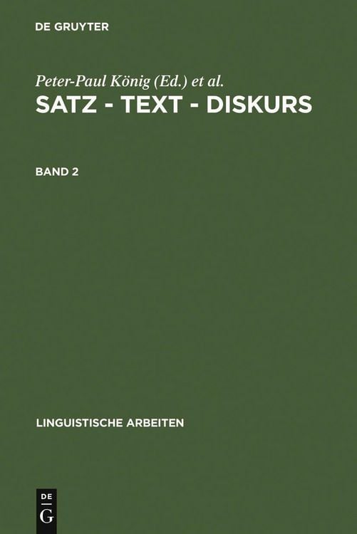 Produktbild: Satz - Text - Diskurs. Band 2