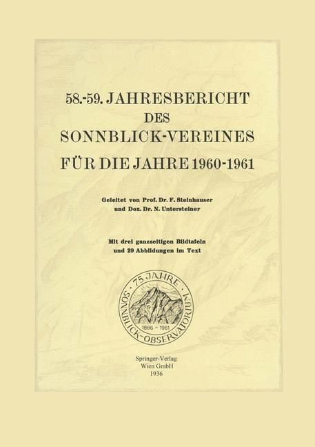 Produktbild: 58.-59. Jahresbericht des Sonnblick-Vereines f&uuml;r die Jahre 1960-1961