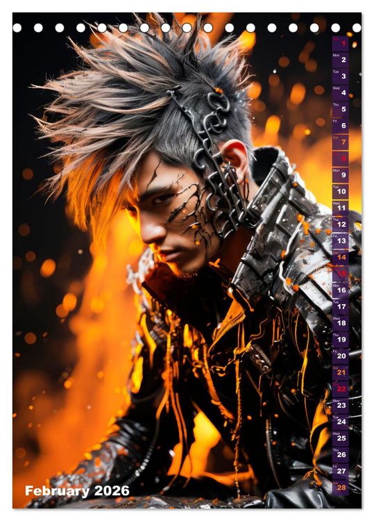 Produktbild: CYBERPUNK Cool guys (Desk Calendar 2026 DIN A5 portrait), CALVENDO 12 Month DeskCalendar