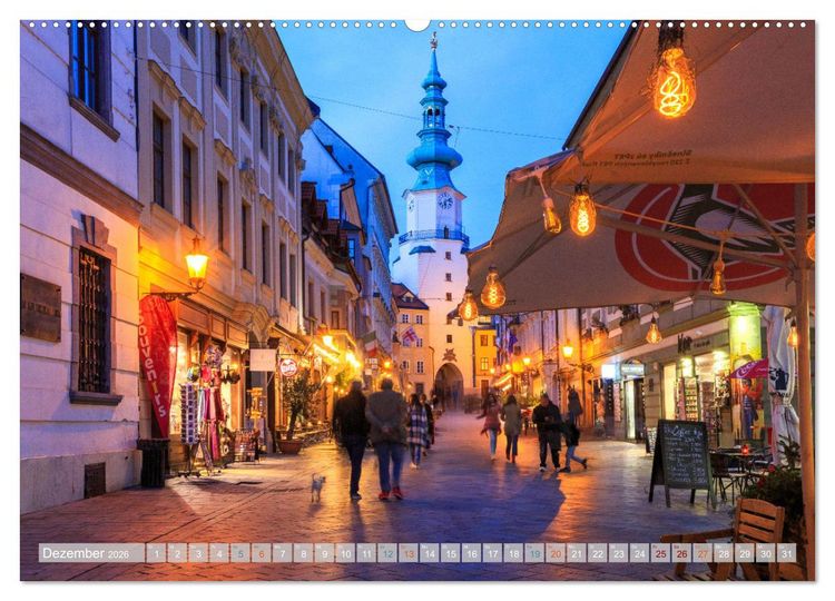 Produktbild: Zauberhaftes Bratislava - Entz&uuml;ckende Hauptstadt der Slowakai an der Donau (hochwertiger Premium Wandkalender 2026 DIN A2 quer), Kunstdruck in Hochglanz