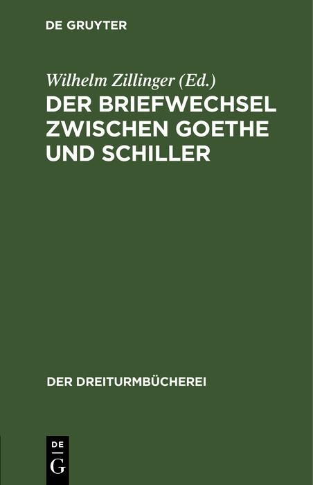 Produktbild: Der Briefwechsel zwischen Goethe und Schiller