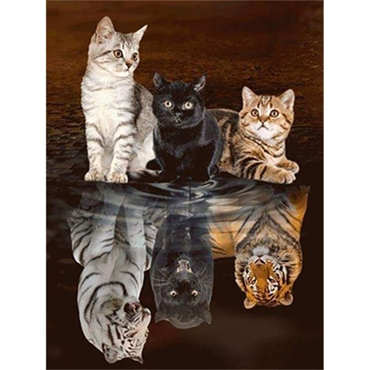 Produktbild: PRACHT Diamond Painting Drei Katzen 40x30cm