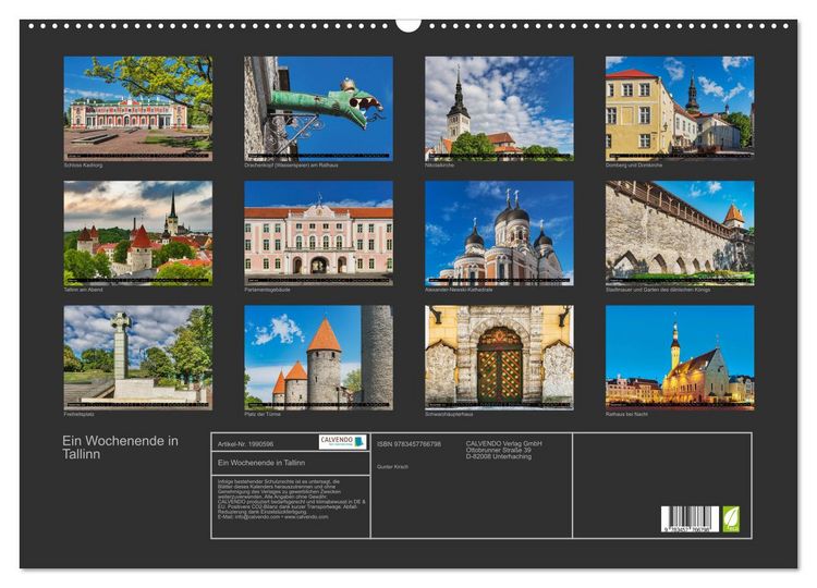 Produktbild: Ein Wochenende in Tallinn (Wandkalender 2026 DIN A2 quer), CALVENDO Monatskalender