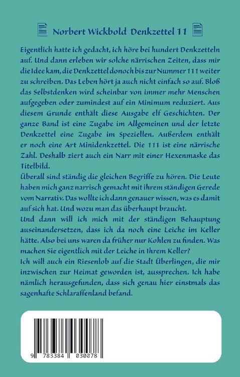 Produktbild: Norbert Wickbold Denkzettel 11