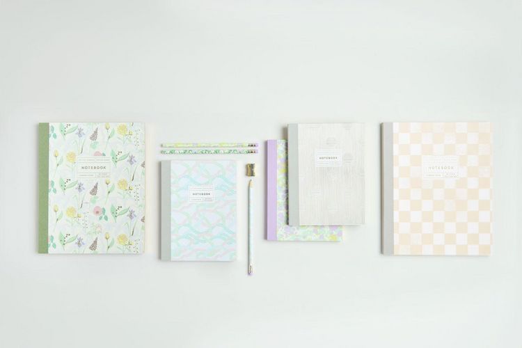 Produktbild: Notizbuch L, Blumen, 80 Seiten, 100 g/m&sup2; Bambuspapier