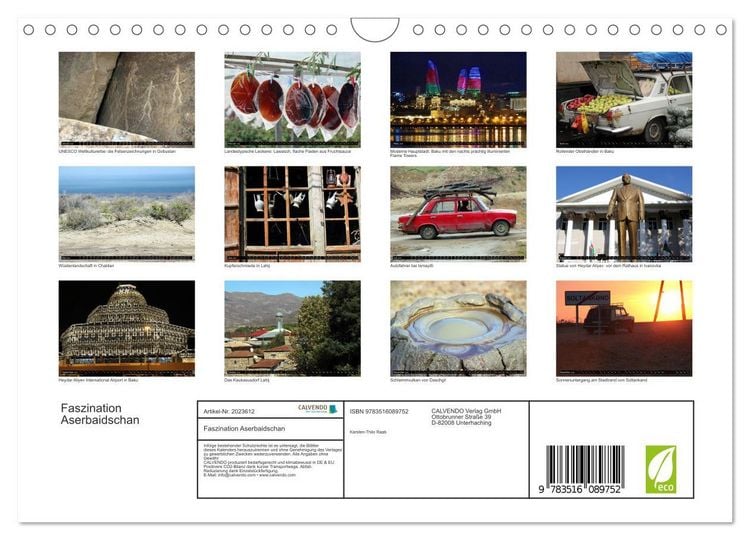 Produktbild: Faszination Aserbaidschan (Wandkalender 2026 DIN A4 quer), CALVENDO Monatskalender