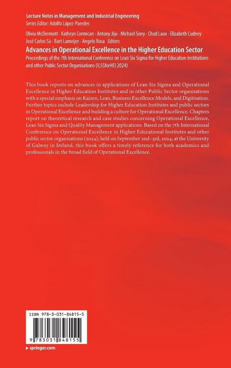 Produktbild: Advances in Operational Excellence in the Higher Education Sector