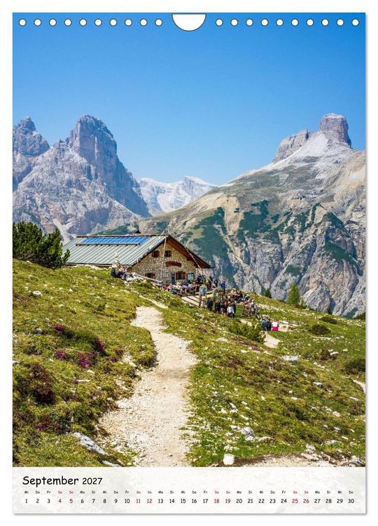 Produktbild: Rund um die ... Drei Zinnen (Wandkalender 2027 DIN A4 hoch), CALVENDO Monatskalender