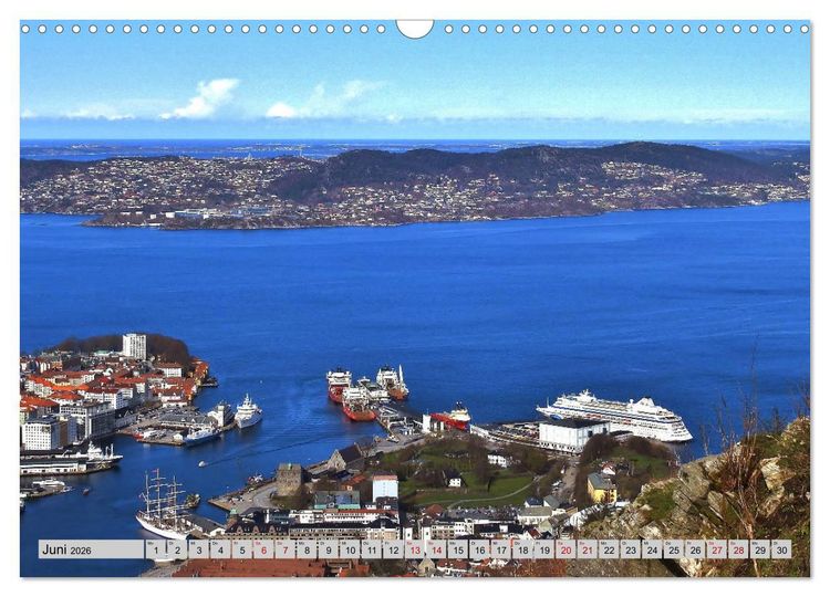 Produktbild: Wundersch&ouml;nes Bergen. Norwegens Tor zum Fjordland (Wandkalender 2026 DIN A3 quer), CALVENDO Monatskalender